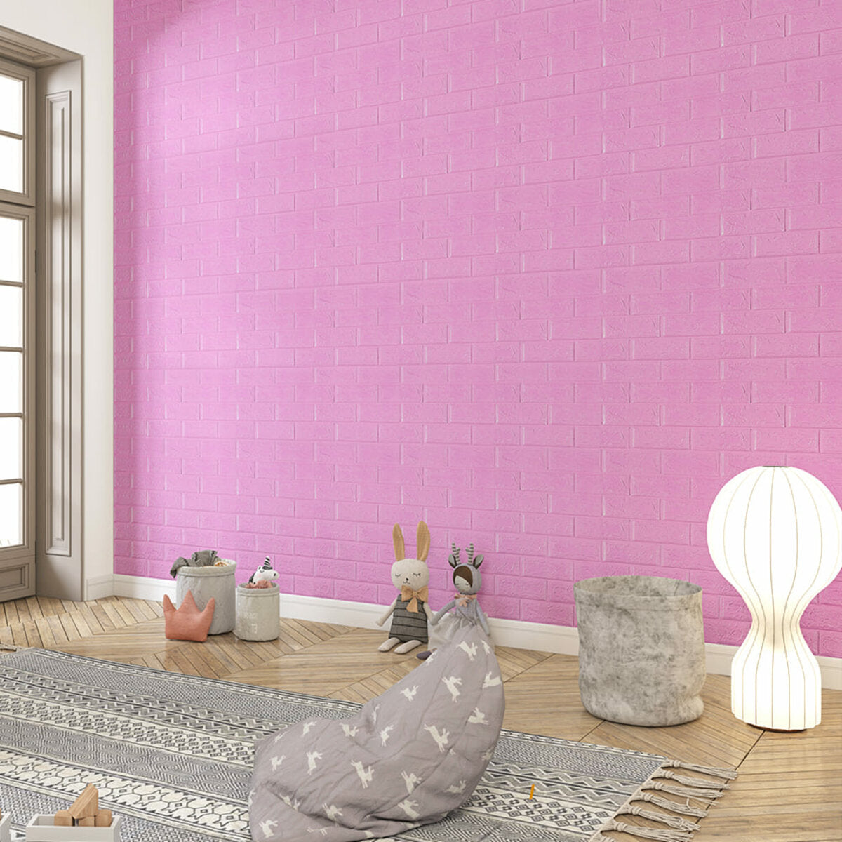 3D панель самоклеюча 700х770х3мм цегла Пурпурна (014-3) HO-00000863