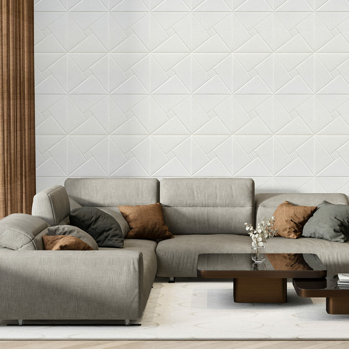 Самоклеюча декоративна настінно-стельова 3D панель 680х670х5.5мм Орігамі (173) HO-00000182