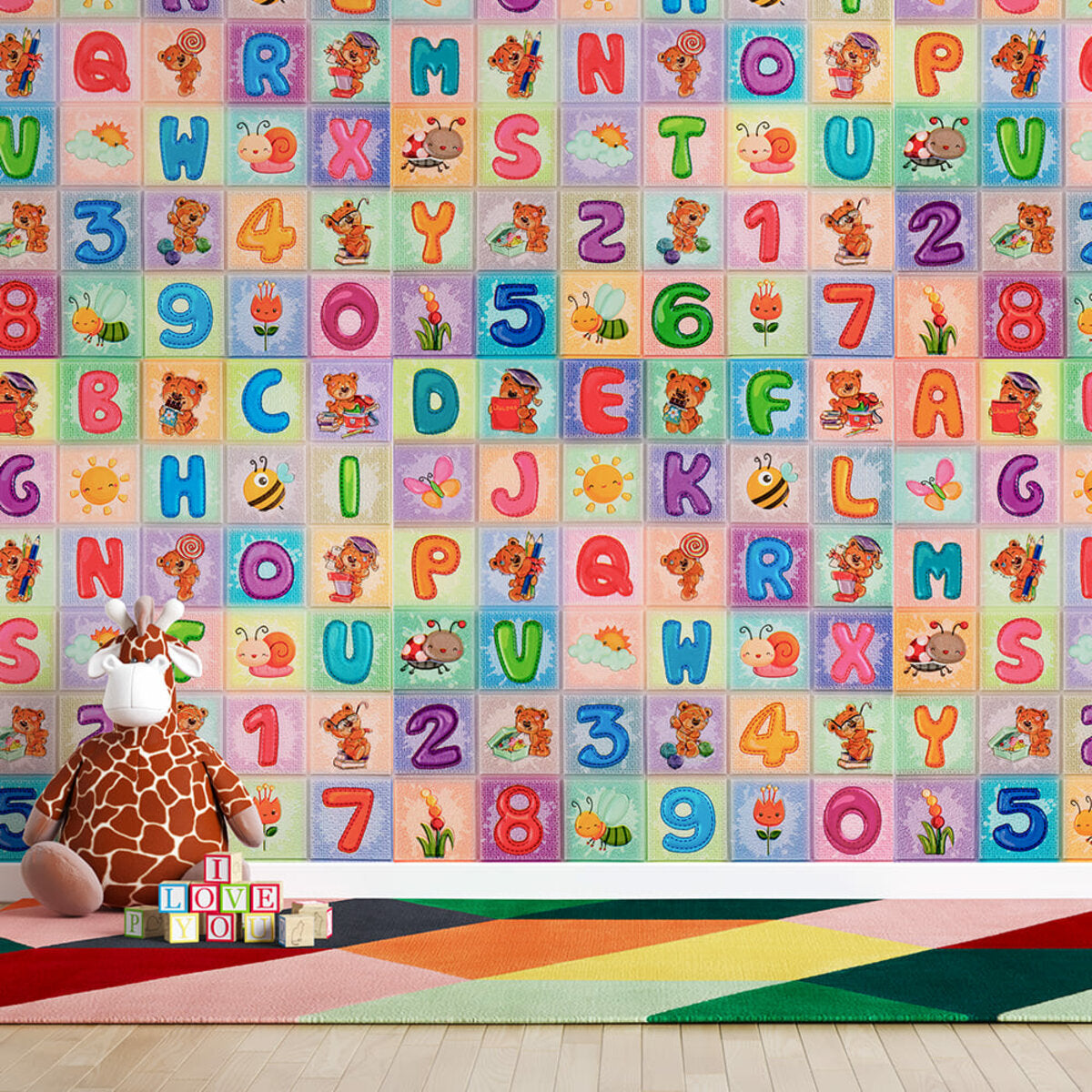 Набір панелей стінових 3D 700х1400х4мм Абетка (2шт) SW-00002352