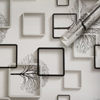 Самоклеюча плівка 0,45х10м х 0,07мм Дерево з квадратами SW-00001263