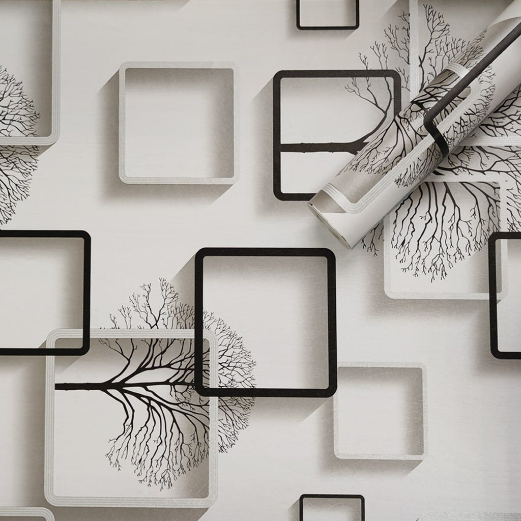 Самоклеюча плівка 0,45х10м х 0,07мм Дерево з квадратами HO-00001263