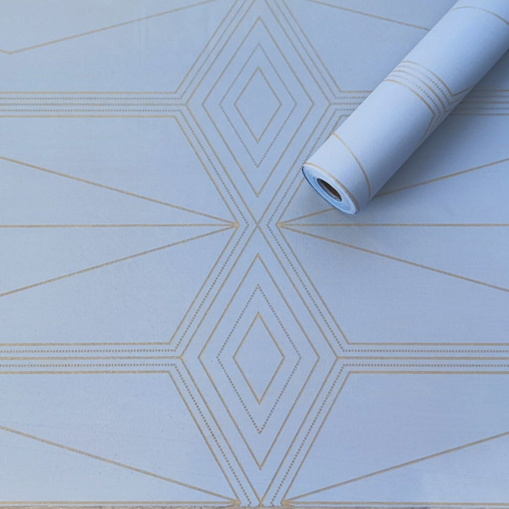 Самоклеюча плівка 0,45х10м х 0,07мм Блакитна із золотом HO-00001218