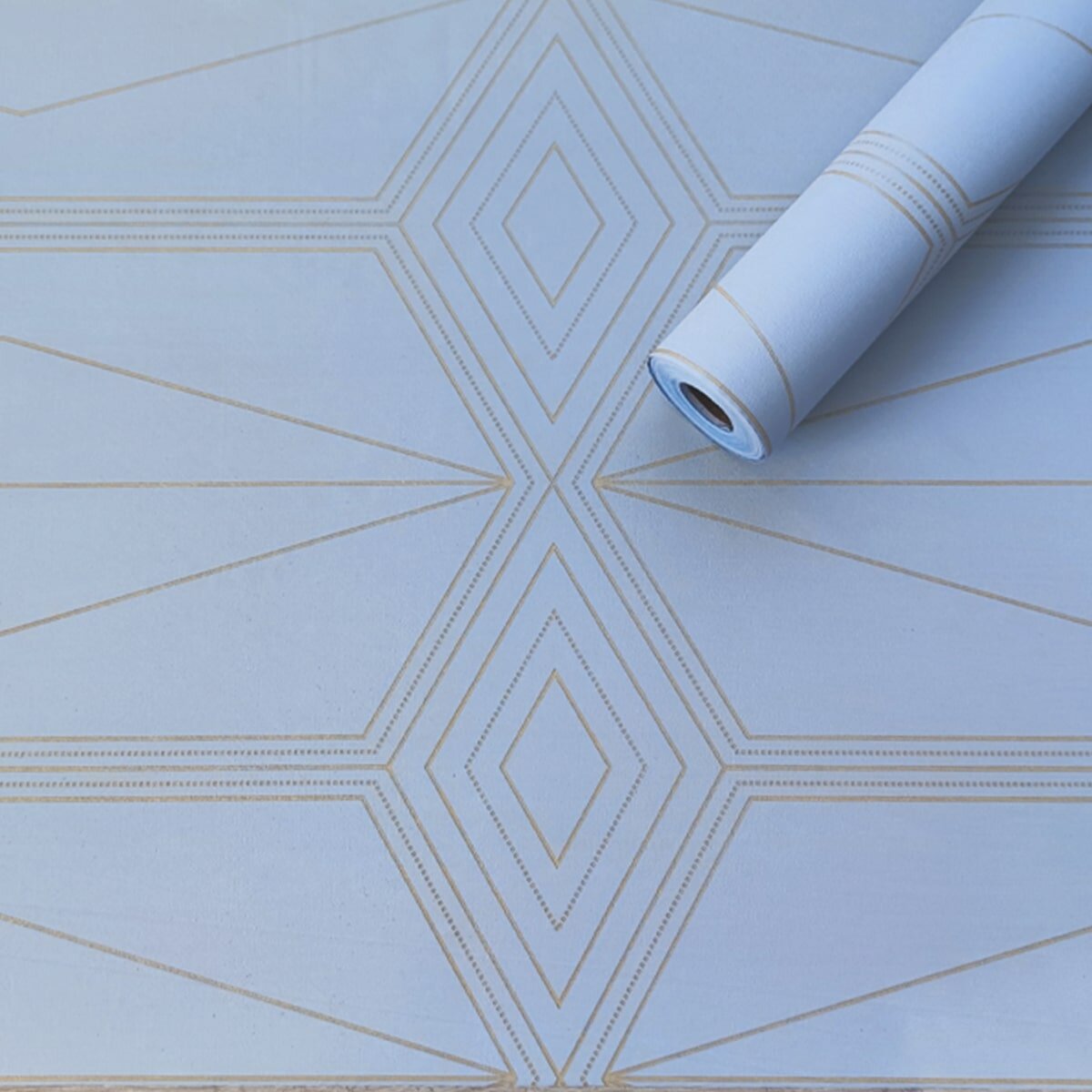 Самоклеюча плівка 0,45х10м х 0,07мм Блакитна із золотом HO-00001218