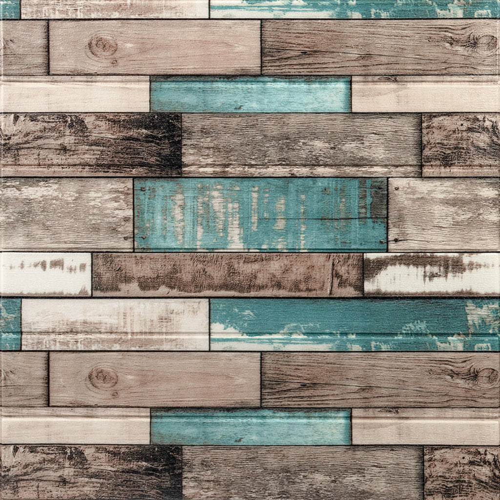 Декоративна 3D панель самоклейка 700х700х6мм Синє дерево (088) HO-00000275