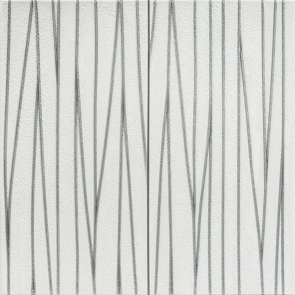 Самоклеюча 3D панель 700х700х5мм Срібні стрічки (441) HO-00001185