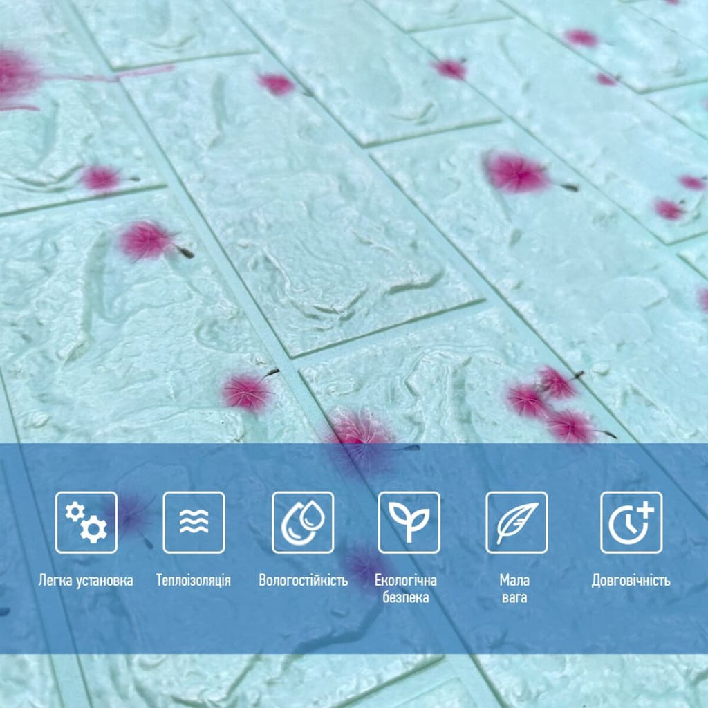 Самоклеюча 3D панель 700х770х4мм Блакитні кульбаби (322) SW-00001362