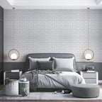 Панель стінова 700х700х5мм Біла цегла зі сріблом SW-00001502