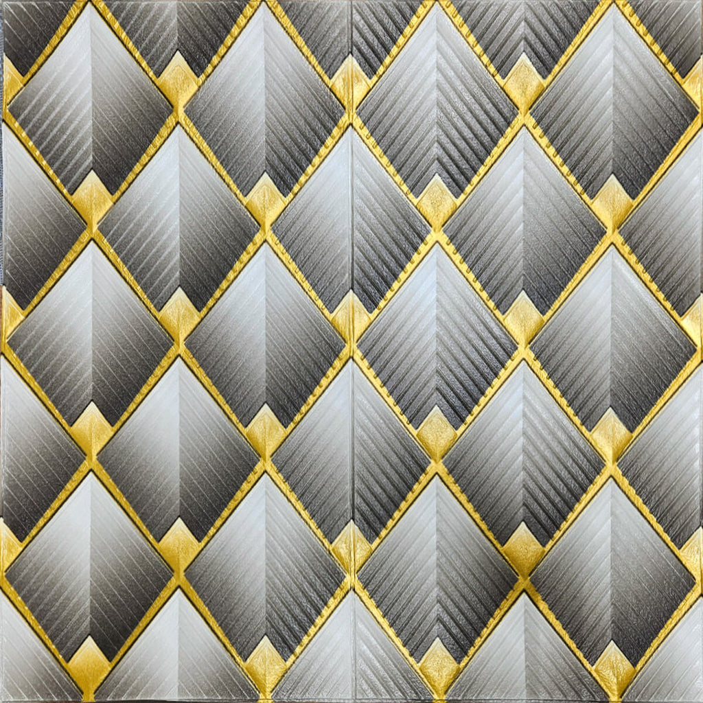 Панель стінова 3D 700х700х4мм Ромб сірий SW-00001986