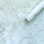 Самоклеюча плівка 0,45х10м х 0,07мм Нефритовий мармур срібні соти HO-00001215