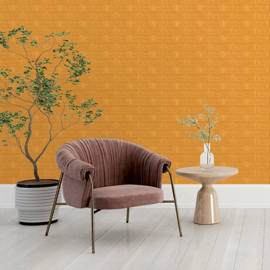 3D панель самоклеюча 700х770х5мм цегла Золото (011-5) HO-00000147