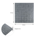 3D панель самоклеюча 700х770х5мм цегла Срібло (017-5) HO-00000038