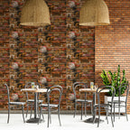 Декоративна 3D панель самоклейка 700х770х6мм Помаранчевий (цегла графіті) (025) HO-00000081