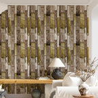 Самоклеюча декоративна 3D панель 700x700x4мм Зелено-коричневе дерево (378) HO-00000883