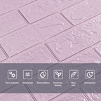 3D панель самоклеюча 700х770х3мм цегла Світло - фіолетова (015-3) HO-00000574