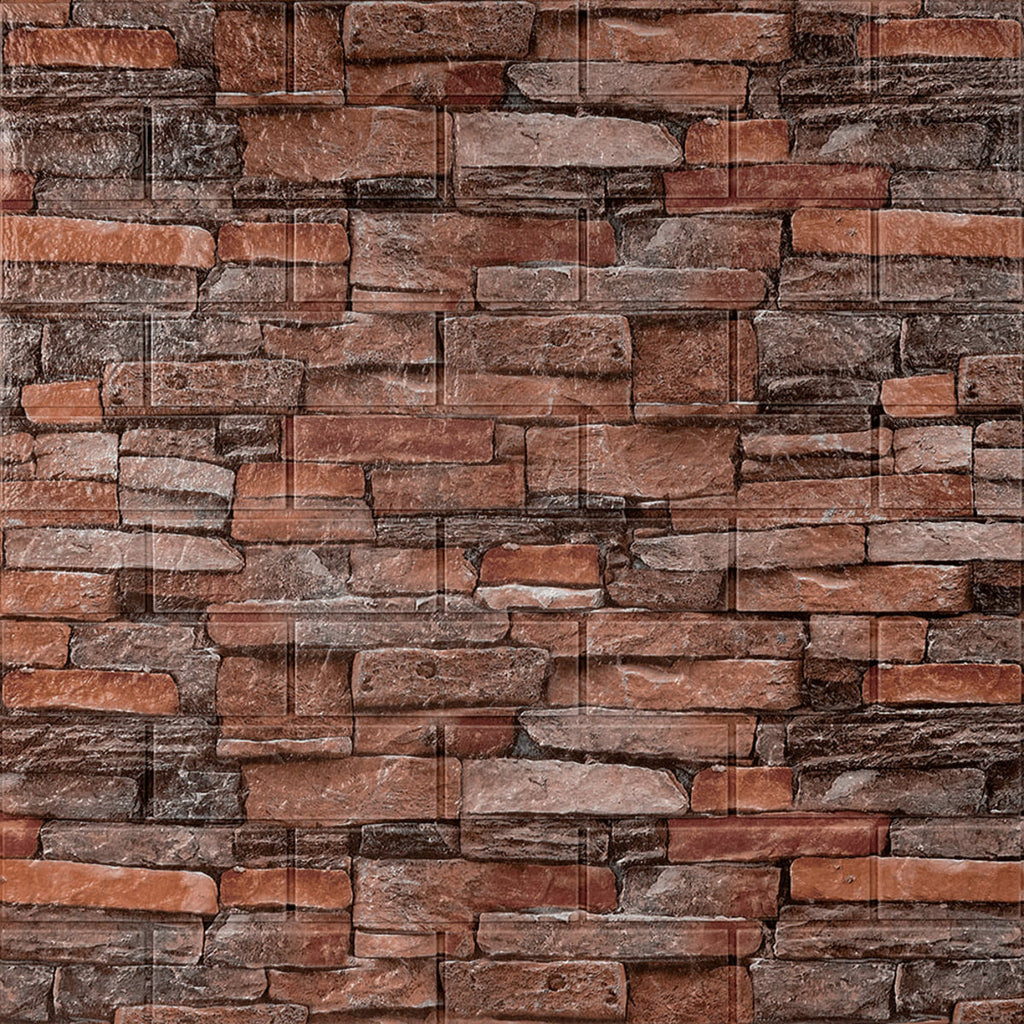 Самоклеюча декоративна 3D панель 700х770х5мм Червона цегла піщаник (058) HO-00000177