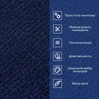 Самоклеюча плитка під ковролін в рулоні синій 600х3000мм SW-00002585