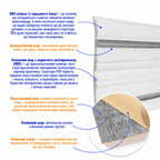 Плінтус РР самоклеючий 2300х140х4мм Білий з сірою смужкою (D) HO-00001809