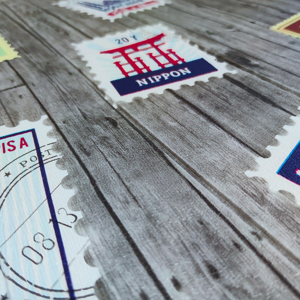 Самоклеюча 3D панель 700х700х4мм Поштові марки (091) HO-00001152