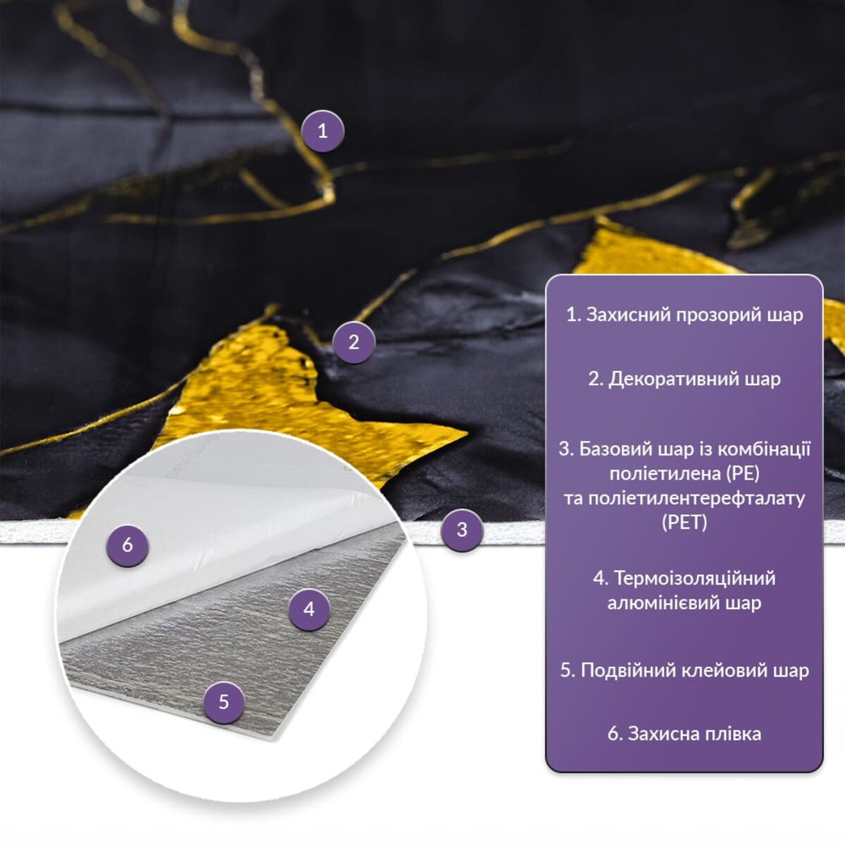 Самоклеюча стінова PET плитка у рулоні 600х3000х2мм SW-00002425