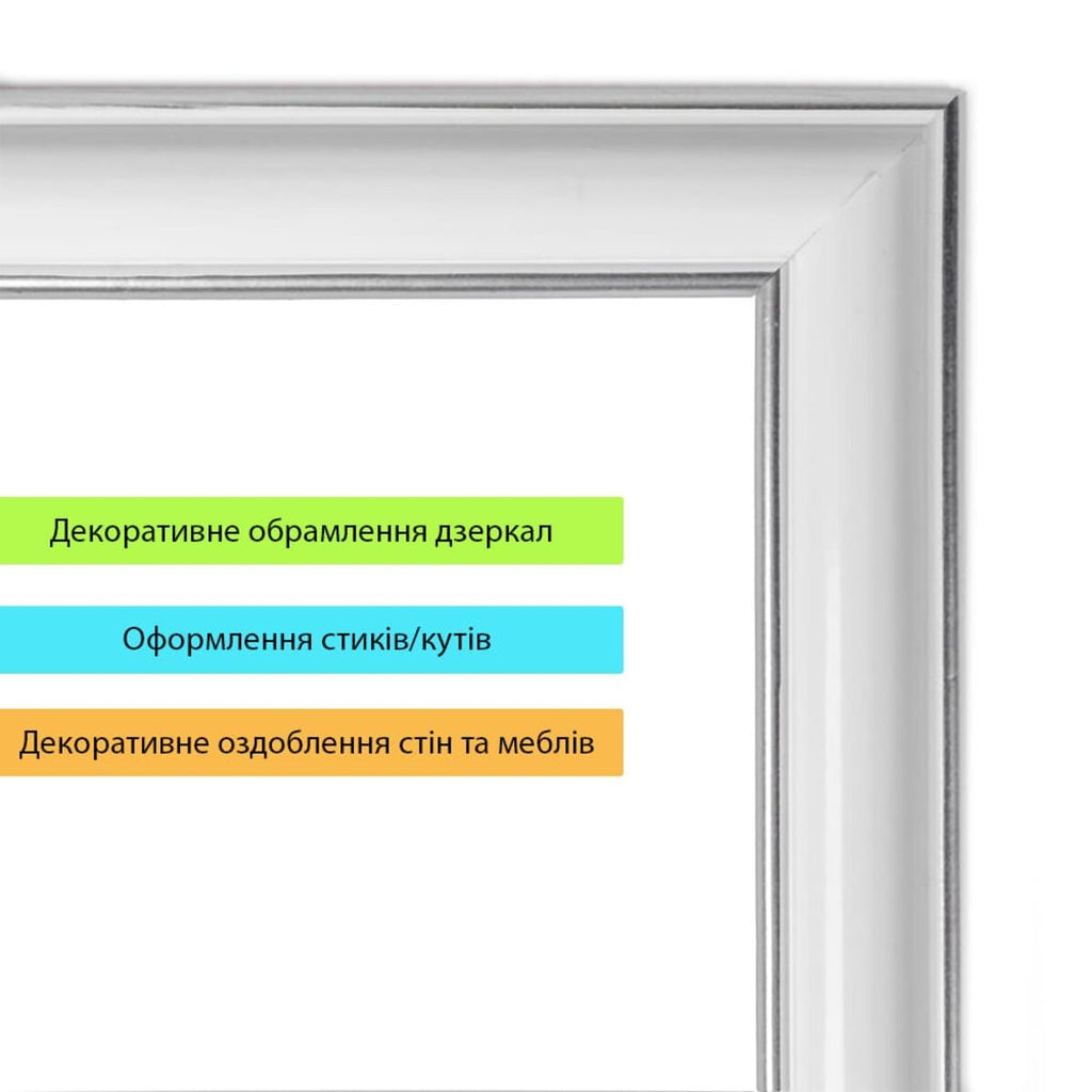 Молдинг 3000х20х8,5 мм Білий зі сріблом SW-00002674