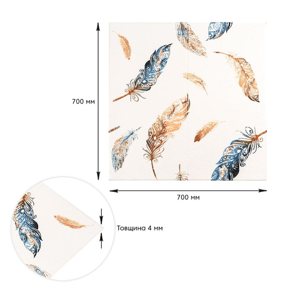 Панель стінова 3D 700х700х4мм Пір'я різнокольорове SW-00002001