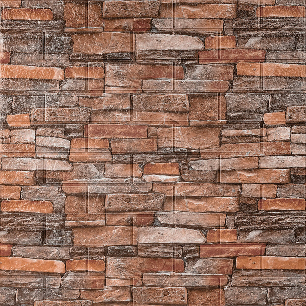 Самоклеюча 3D панель 700x770x3мм Коричнево-рудий (58-3) SW-00001319