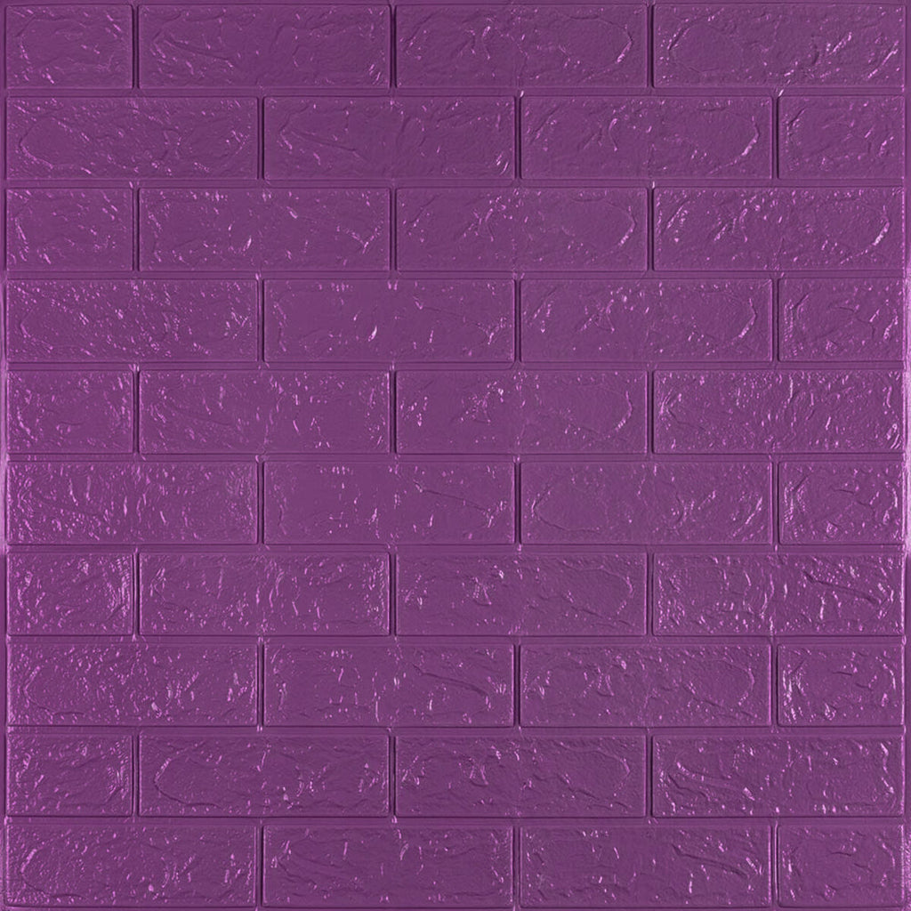 3D панель самоклеюча 700х770х3мм цегла Фіолетова (016-3) HO-000003248
