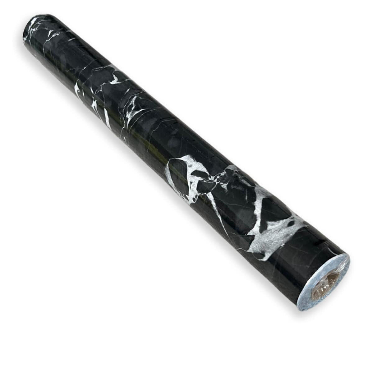 Самоклеюча плівка 0,45х10м х 0,07мм Чорний мармур з білим HO-00001280