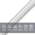 Молдинг 3000х20х8.5 мм Білий зі сріблом HO-00002674