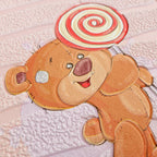 Панель стінова 3D 700х700х4мм Ведмедики на рожевому фоні SW-00001974