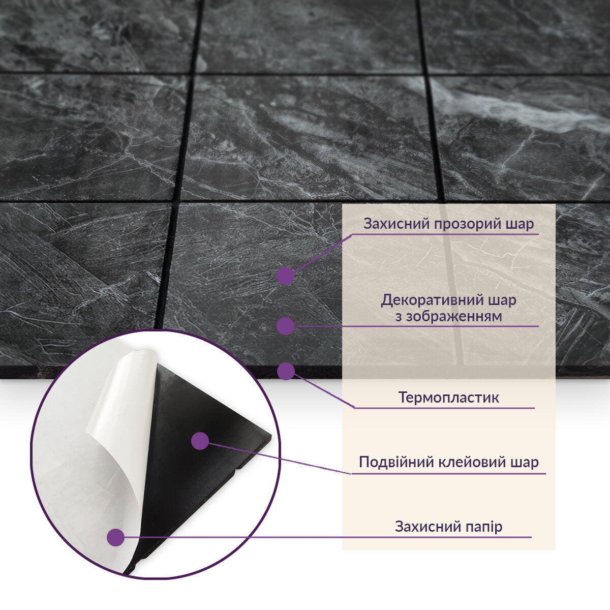 Самоклеюча PET мозаїка 300х300х4мм SW-00001660