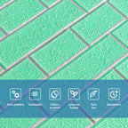 Панель стінова 700х7000х5мм Зелена цегла зі сріблом SW-00001803