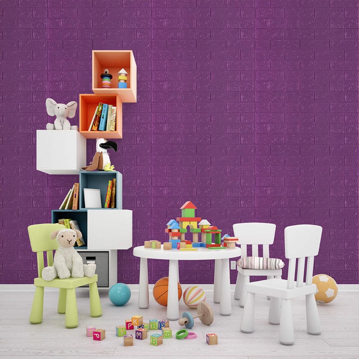 3D панель самоклеюча 700х770х3мм цегла Фіолетова (016-3) HO-000003248