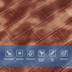 Декоративна 3D панель самоклейка 700х770х5мм Мармур коричневий з золотом (цегла) (361) HO-00000637