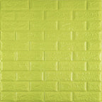 3D панель самоклеюча 700х770х5мм цегла відтінок лайму (300-5) SW-00001331