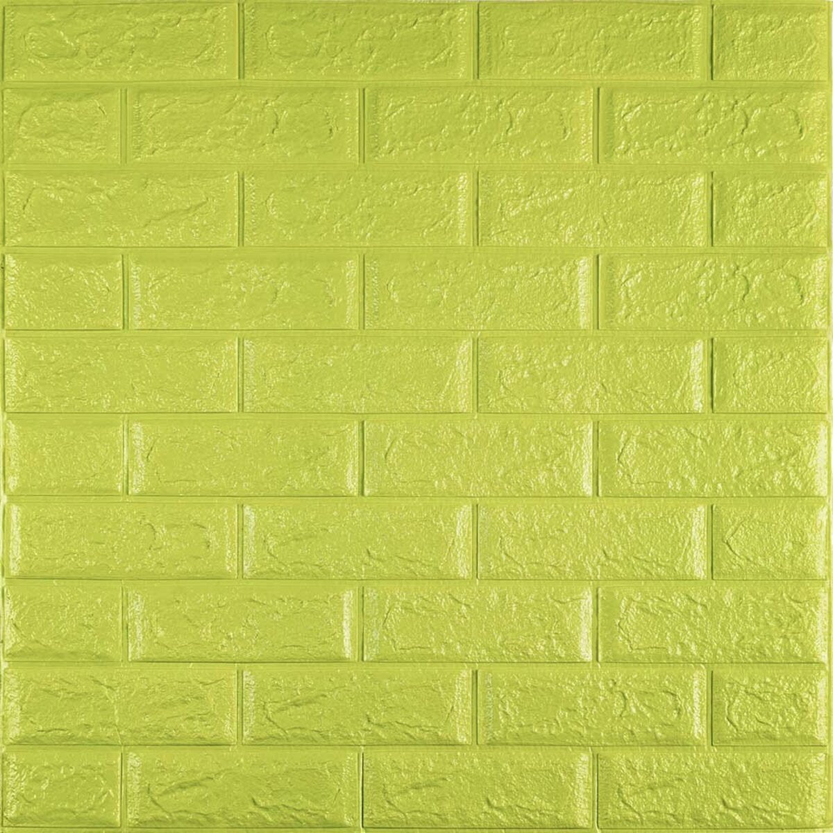 3D панель самоклеюча 700х770х5мм цегла відтінок лайму (300-5) SW-00001331