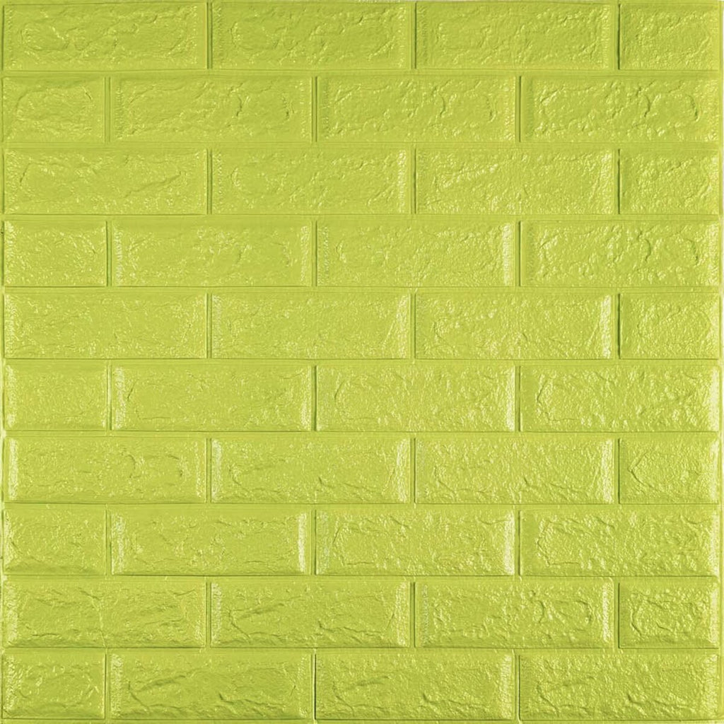 3D панель самоклеюча 700х770х5мм цегла відтінок лайму (300-5) HO-00001331