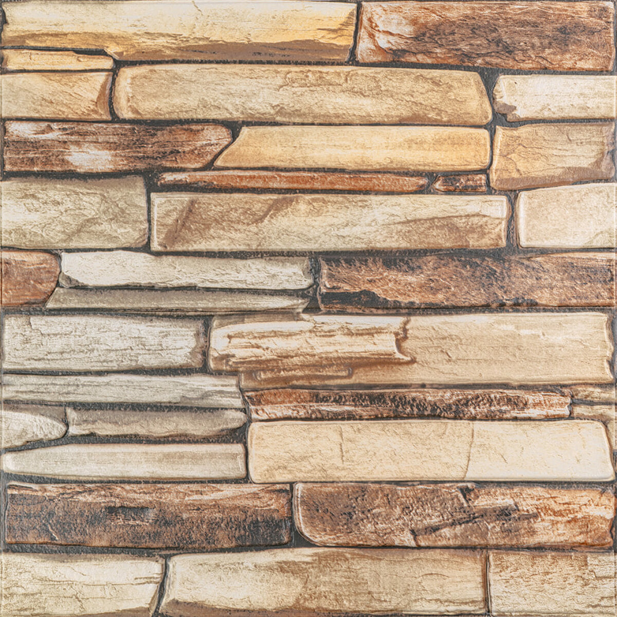 Панель стінова 3D 680х680х4мм Коричневий сланець HO-00002002