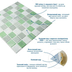 Панель стінова 3D 700х700х4мм Мозаїка зелена SW-00002010