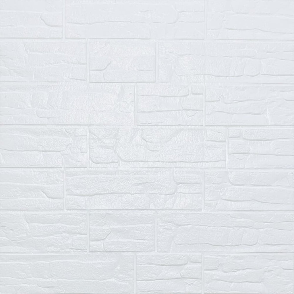 Самоклеюча декоративна 3D панель Камінь біла рвана цегла 700х770х5мм (155) HO-00000484