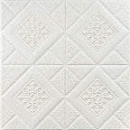 Самоклеюча декоративна настінно-стельова 3D панель вензеля в ромбі 700х700х5мм (374) HO-00000881