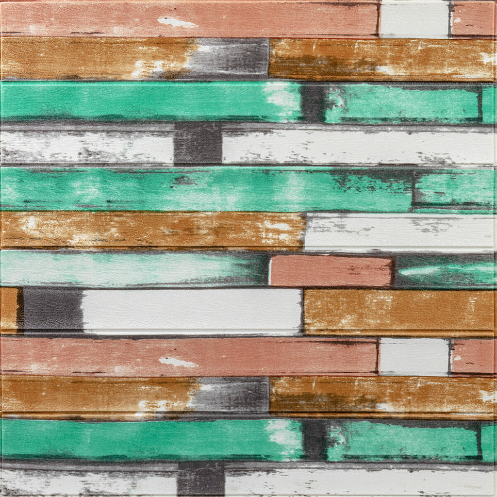 Самоклеюча декоративна 3D панель 700x700x5мм М'ятне дерево (057) HO-00000238