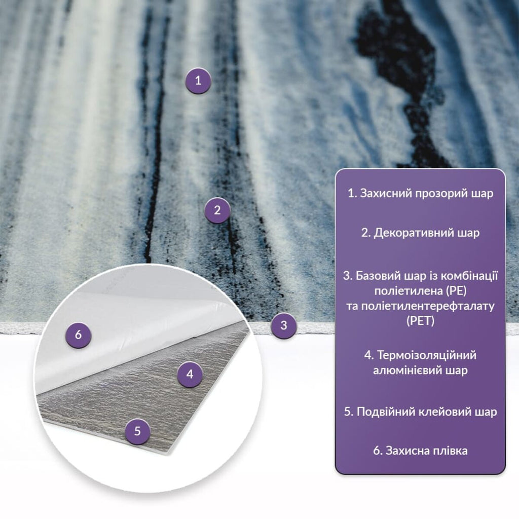 Самоклеюча стінова PET плитка у рулоні 600х3000х2мм SW-00002427