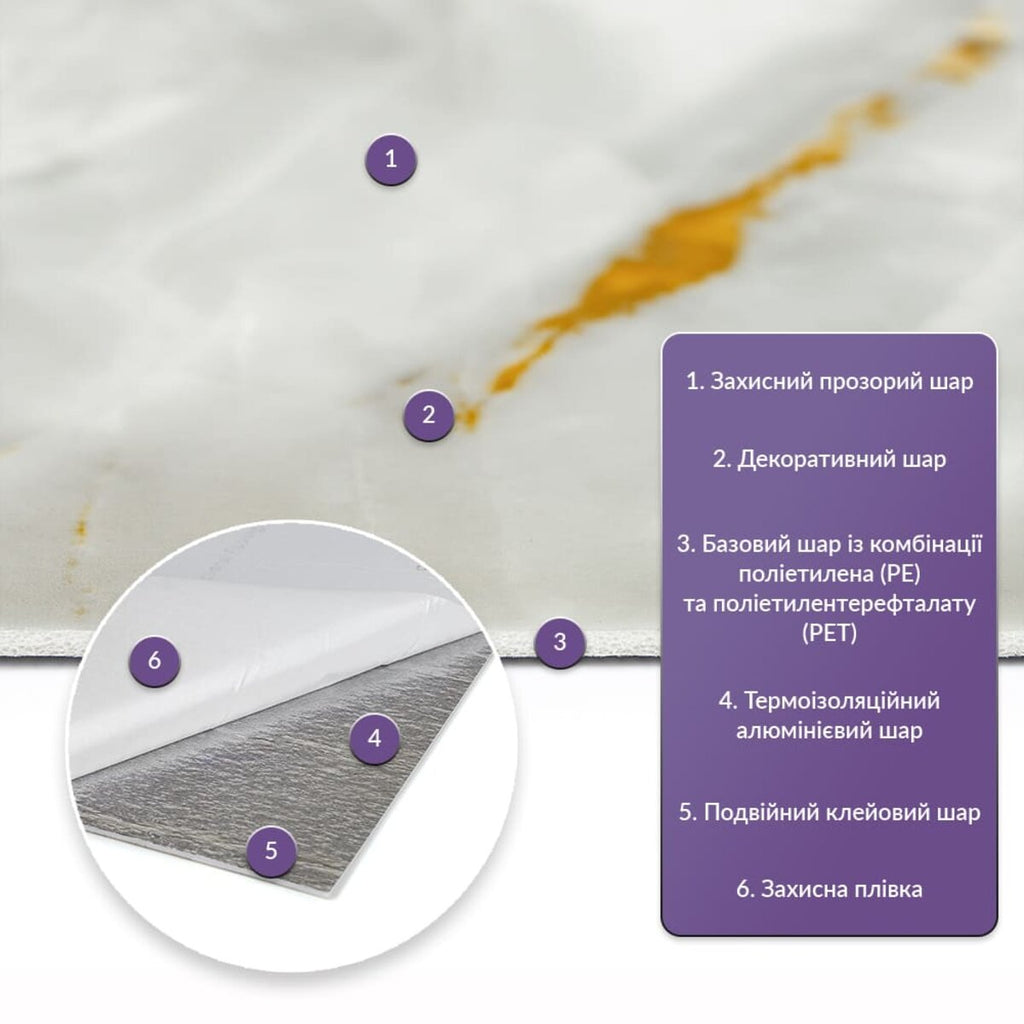 Самоклеюча стінова PET плитка у рулоні 600х3000х2мм SW-00001696