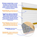 Плінтус РР самоклеючий 2300х140х4мм Білий з золотою смужкою (D) HO-00001812