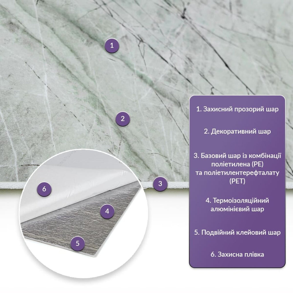 Самоклеюча стінова PET плитка 600х300х2мм SW-00001682