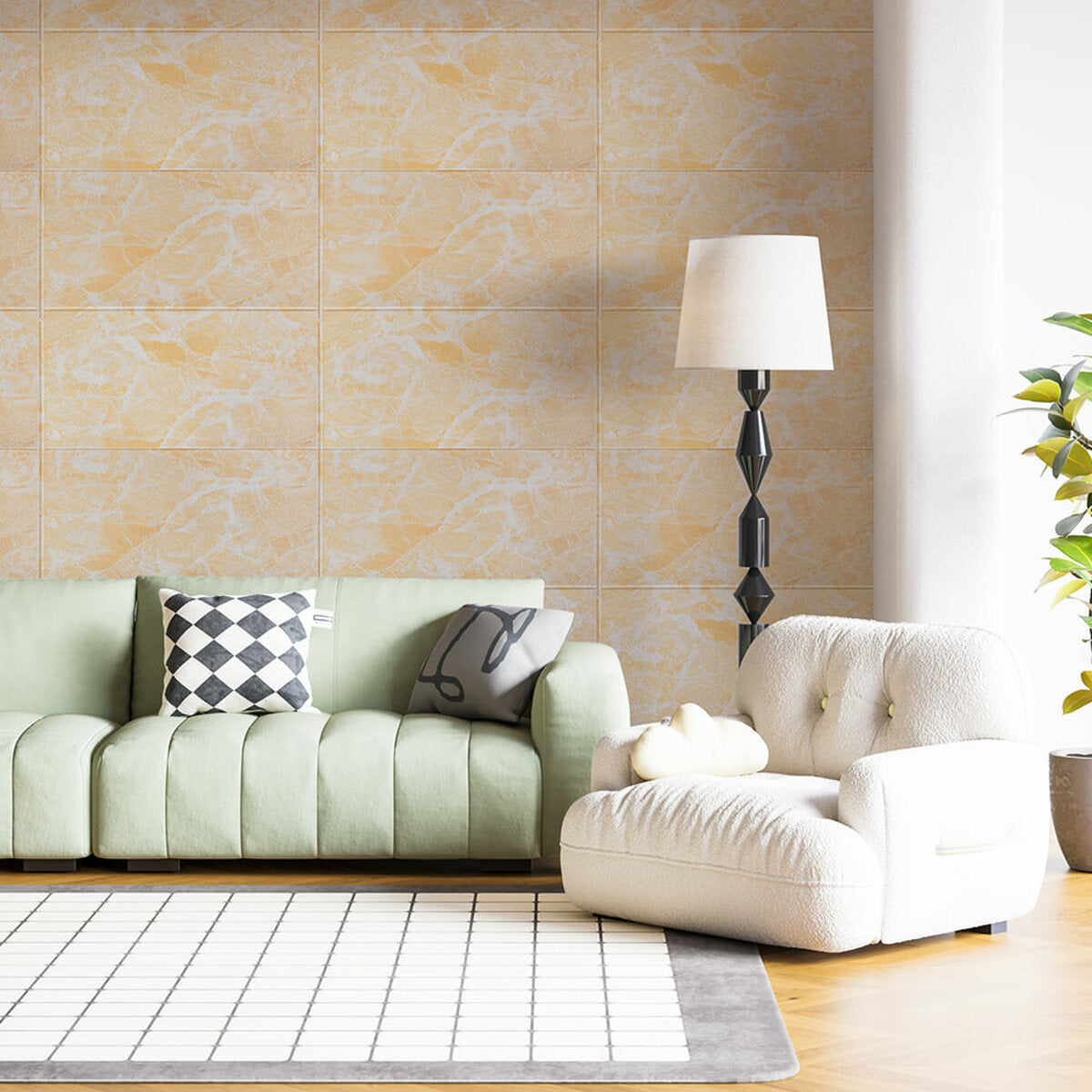 Самоклеюча 3D панель 700х700х4мм Персиковий мармур HO-00001343