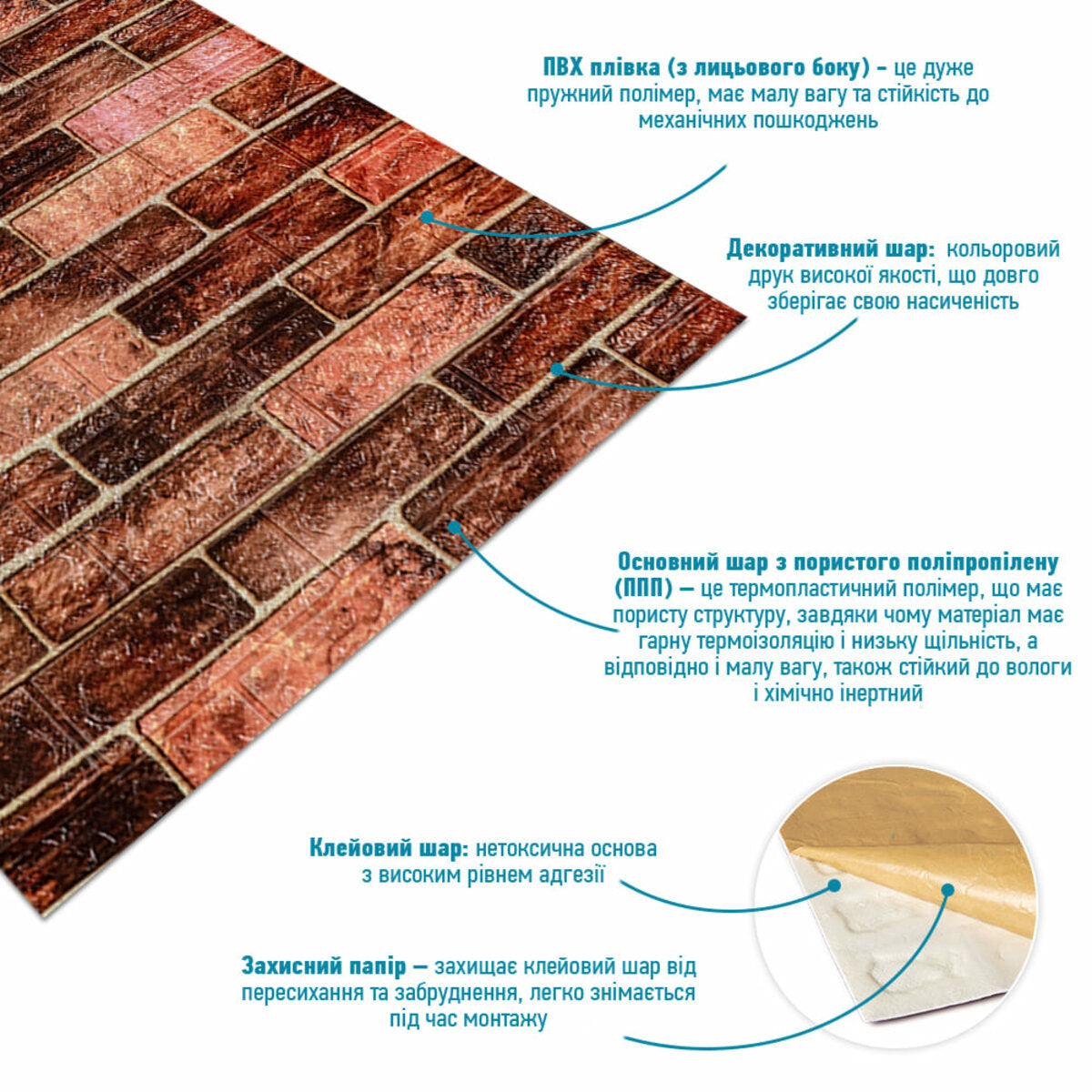 R179-2-20 Панель стінова у рулоні 3D 700х19600х2мм Коричневий HO-00002280