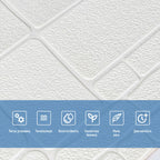 Самоклеюча 3D панель 700х700х6мм Камінь білий (151) HO-00001155