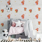 Панель стінова 3D 700х700х4мм Ведмедики на білому фоні SW-00001975